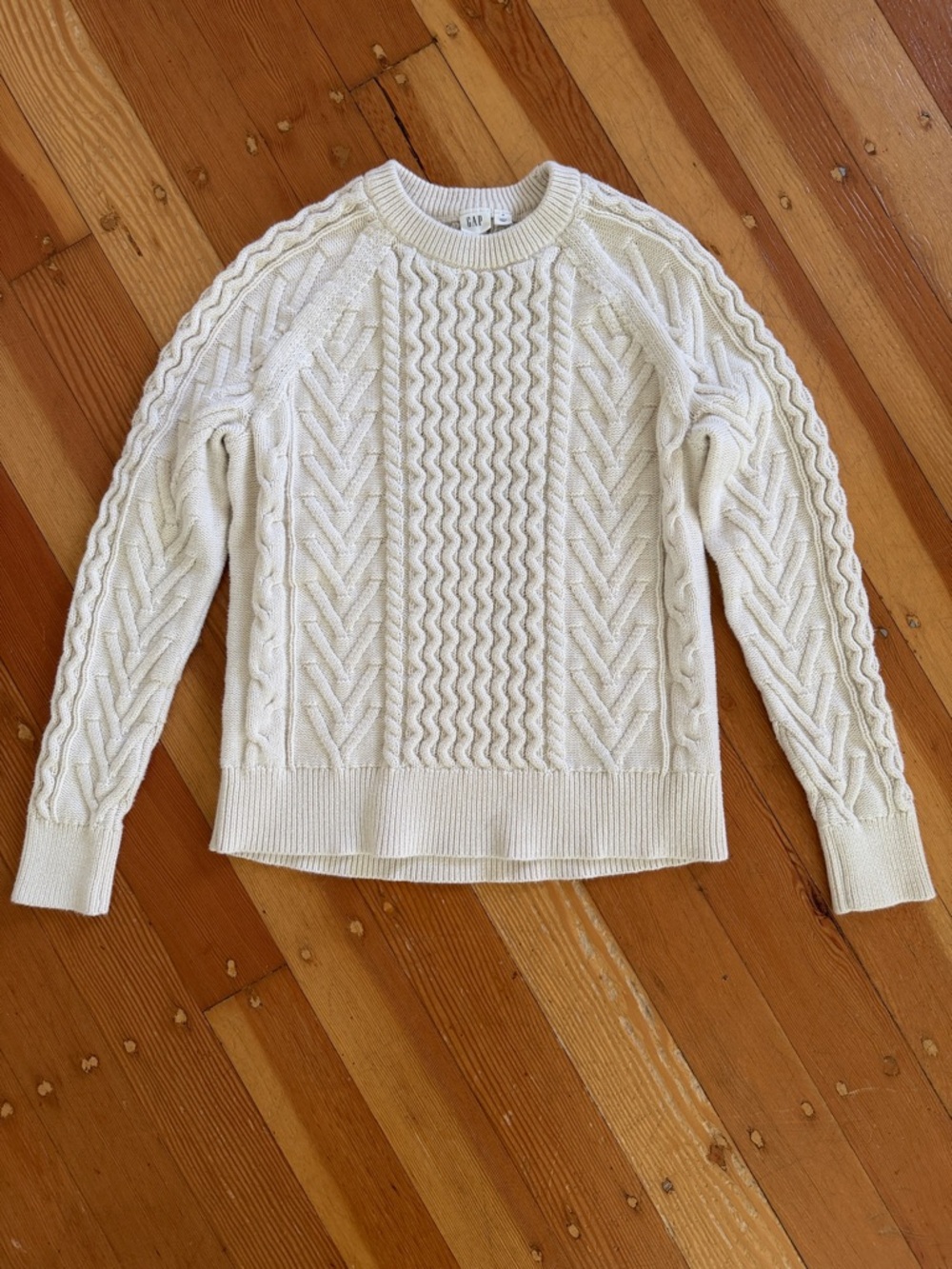 Gap Cream Crewneck Cotton Pullover Sweater Medium